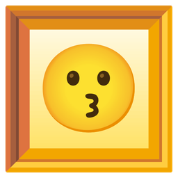 kissing face and framed picture