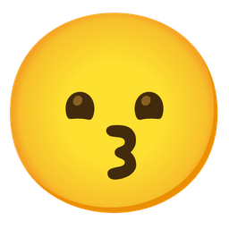 kissing face and frowning face with open mouth