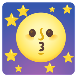 kissing face and full moon face