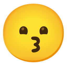 kissing face and grimacing face