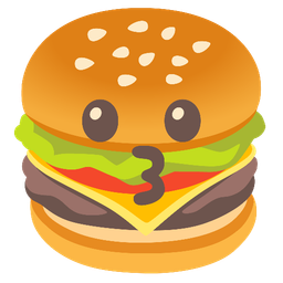 kissing face and hamburger