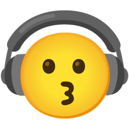 kissing face and headphone