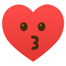 kissing face and heart suit