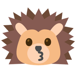 kissing face and hedgehog