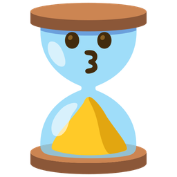 kissing face and hourglass done