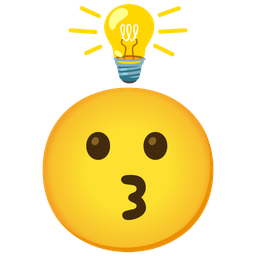 kissing face and light bulb