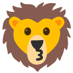 kissing face and lion