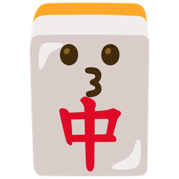 kissing face and mahjong red dragon