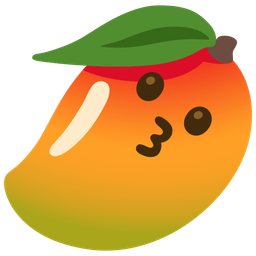 kissing face and mango