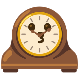 kissing face and mantelpiece clock