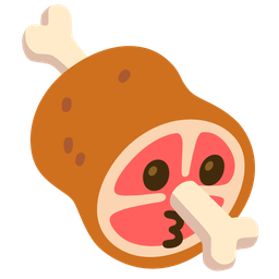 kissing face and meat on bone