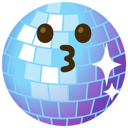 kissing face and mirror ball