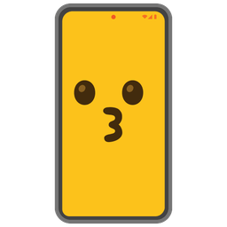 kissing face and mobile phone