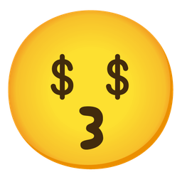 Kissing face and Money-mouth face