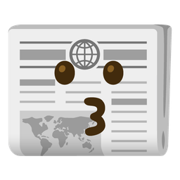 kissing face and newspaper