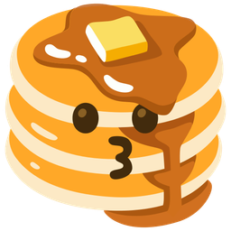 kissing face and pancakes