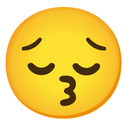 kissing face and pensive face