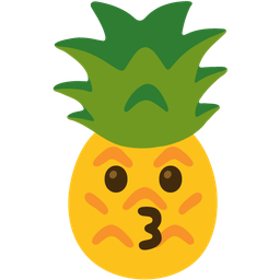 kissing face and pineapple