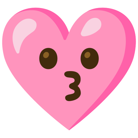 Kissing face and Pink heart