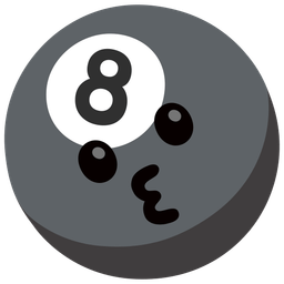 kissing face and pool 8 ball