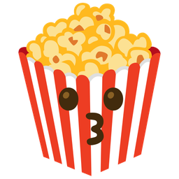 kissing face and popcorn