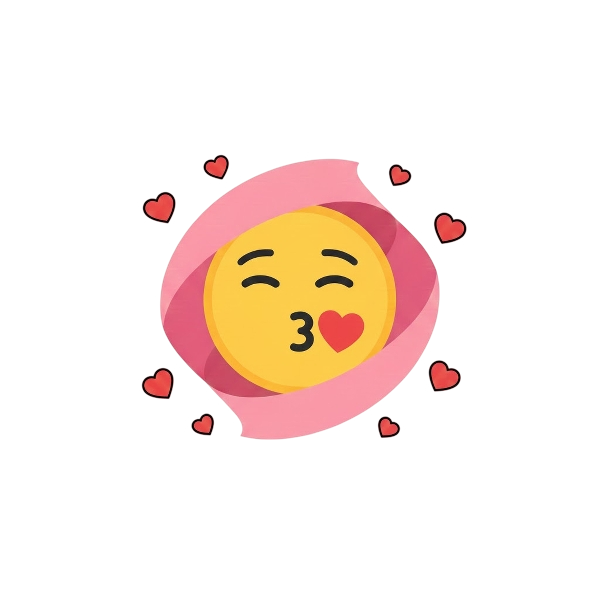 Kissing face and Reminder ribbon