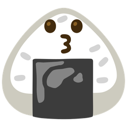 kissing face and rice ball