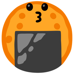 kissing face and rice cracker