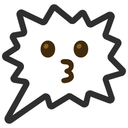 kissing face and right anger bubble