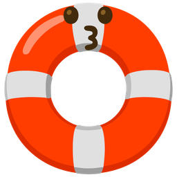 kissing face and ring buoy