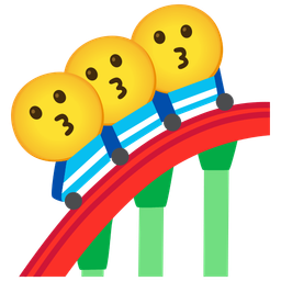 kissing face and roller coaster