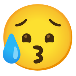 kissing face and sad but relieved face