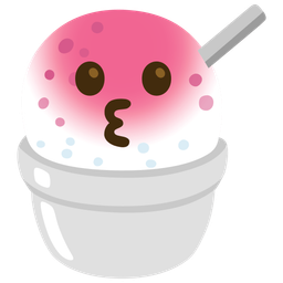 kissing face and shaved ice