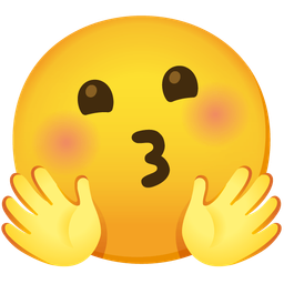Kissing face and Smiling face with open hands