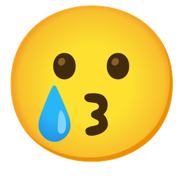 Kissing face and Smiling face with tear