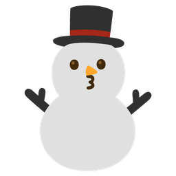 kissing face and snowman without snow