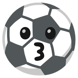 kissing face and soccer ball