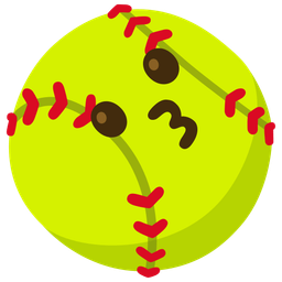 kissing face and softball