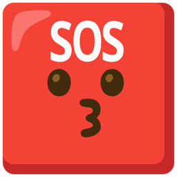 kissing face and SOS button