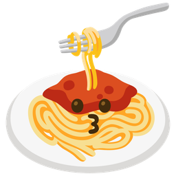 kissing face and spaghetti