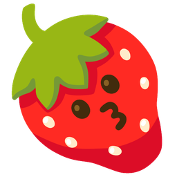 kissing face and strawberry