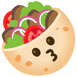 kissing face and stuffed flatbread