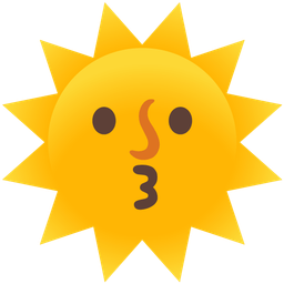 kissing face and sun with face