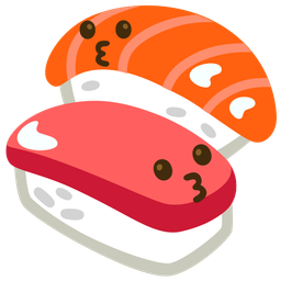 kissing face and sushi