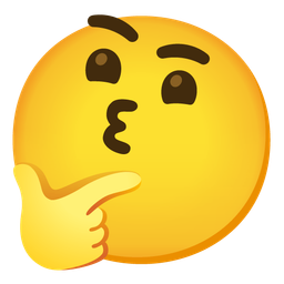 kissing face and thinking face