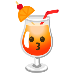 kissing face and tropical drink