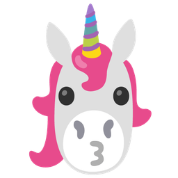 kissing face and unicorn