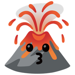 kissing face and volcano