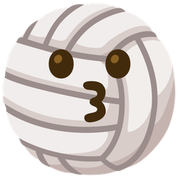 kissing face and volleyball