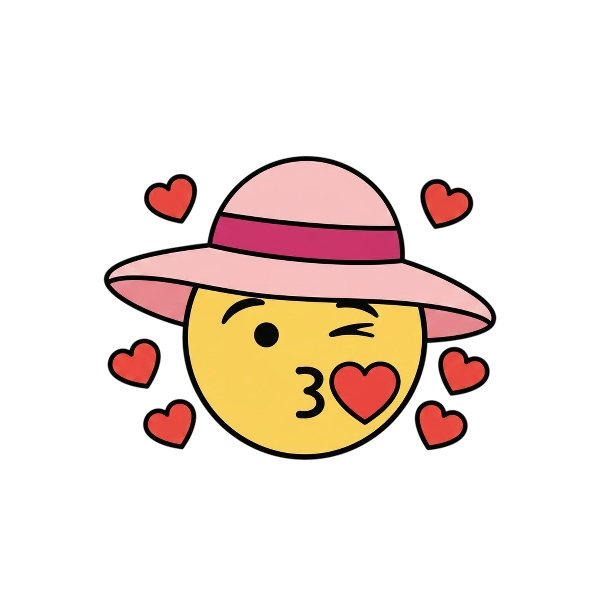 Kissing face and Woman’s hat